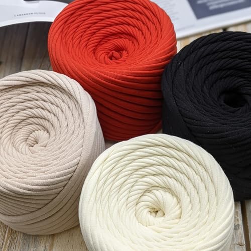 Bobilon 7-9 mm T-Shirt Yarn Kit - 4 Cotton Balls, Crochet - Paris Set | 4 matching cotton t shirt yarn balls, 54 yds each (216 total), 7-9 mm; ideal for crochet bags and baskets - color: Paris