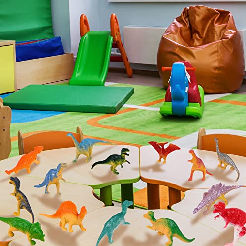 Deekin 300 Pcs Mini Dinosaur Figures Bulk, Kids Birthday Party Supplies | Small Plastic Dinosaur Toys, Educational Reward, Cupcake Toppers, Goodie Bags, Classroom Exchange Gift, Back to School Favors