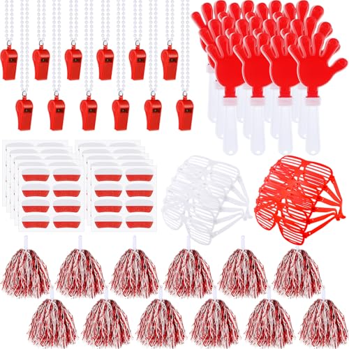 Realspring 148 Pcs Team Spirit Accessories for Sport Events - color: Red White