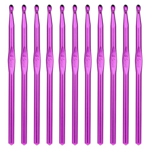 Abeillo 12 PCS 6.5 mm Crochet Hook, US Size K/10.5 Crochet Hooks Aluminum Knitting Needles for Yarn Craft, Crochet Needles - color: 6.5mm