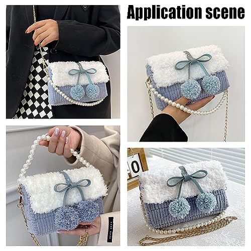 WADORN DIY Knitting Crochet Handbags Kit, Mesh Plastic Canvas Crochet Kit | Women Shoulder Bag Sewing Materials, Cute Crossbody Purse Making Set, Handmade Bag Crafting Project Xmas Gift, 22x13cm, Blue - color: Sky Blue
