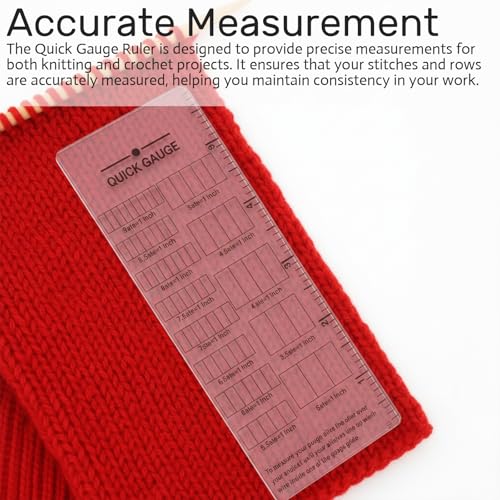 Quick Gauge Ruler for Knitting and Crochet - Accurate Tool for Measuring Stitches and Rows, No More Tedious Counting (Single Pack) - color: Single Pack