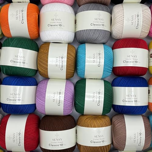 S Sensy Classic Size 10 - Mercerized Giza Cotton Yarn, Navy Blue, 618 Yards - color: Navy Blue, size: 1 Skein