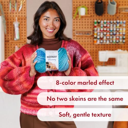 Bernat Harmony Acrylic Yarn for Crocheting, Foggy Notion, 3-Pack | #4 Worsted Yarn, 100% Acrylic, Soft Yarn for Crocheting Blankets, Garments, Knitting & DIY Crafts, 431yds, 250g/9oz per skein - color: Foggy Notion