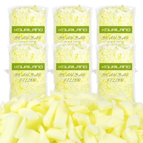 30LBS Bean Bag Filler, Shredded Memory Foam Beanbag Filling Pillow Stuffing | Bean Bag Refill for Couch Cushion Stuffed Animals Dog Bed Chair Arts Crafts - color: Yellow, size: 30 LBS