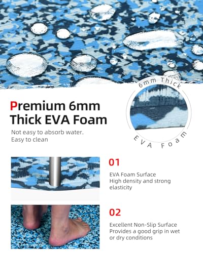 Abahub EVA Foam Boat Flooring Brushed Pattern Marine Decking Sheet | with Self-Adhesive Carpet for Motor boats Kayak Surfboard SUP RV Floor 96''x16''/47'' - color: Camo Blue, size: 96''L x 16''W