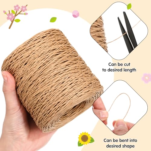 Syhood 1345 Feet Floral Vine Bind Wire Rustic Craft Wire, Light Coffee | For DIY Craft Wrapping, Flower Bouquets Garland Arrangements, , Christmas Wreath Making - color: Light Coffee, size: 1345 Feet