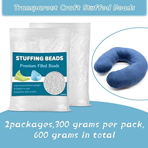 600g/21.2oz Poly Pellets, Weighted Beads, Stuffing for Stuffed Animals | Weighted Beads for Stuffed Animals, Weighted Stuffing Bead for Halloween Christmas Craft DIY Decor - size: 600g
