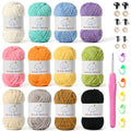 12 Pack Fluffy Chenille Yarn for Crocheting, Baby Yarn for Crocheting Soft, 600g/21oz Velvet Fingering Weight Amigurumi Yarn for Crochet Baby Blanket&DIY Crafts.(Set B) - color: 12 B