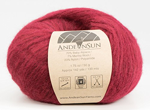 (Set of 3) Baby Alpaca Merino Wool Yarn [426 Yards Total] Burgundy, #4 Worsted - color: Burgundy