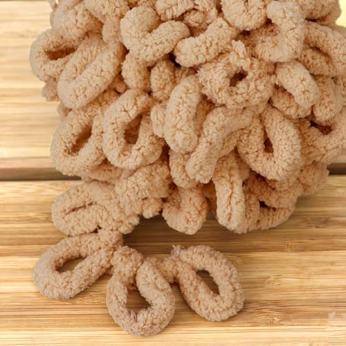 JubileeYarn Fun Finger Loops Yarn - 100g/Skein Jumbo Polyester - Sand - 2 Skeins - color: 1225 Sand, size: 2 Skeins