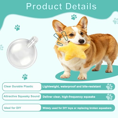 100 Pack 40mm Toy Squeakers Fit Repair Dog Pet Toys Noise Maker Insert Replacement - size: 40mm
