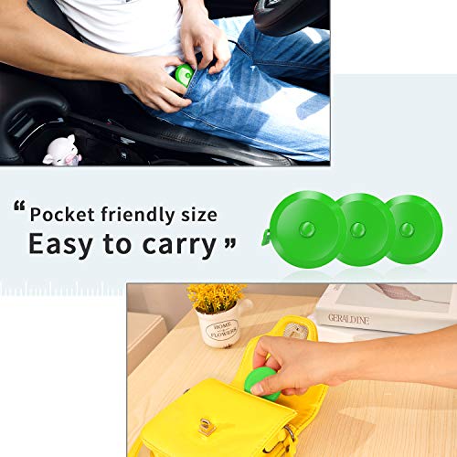 DiCUNO 3-Pack Soft Retractable Measuring Tape, 60-Inch 1.5 Meter, Green | Measuring Tape for Pocket, Body Tailor Sewing Craft Cloth, Medical Nursing, Tape Measure - color: Green*3pcs