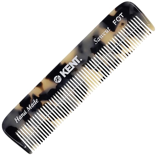 Kent FOT TW Fine Tooth Comb for Men - Handmade Pocket Comb for Travel, Styling, Fine or Thinning Hair, Mustache and Beard Care Handpolished Saw-Cut Made in England - color: White Tokyo, size: 6 Pack