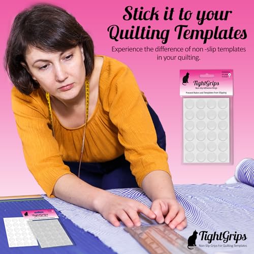 TightGrips Non-Slip Grips for Quilt Templates - 48 Pieces Total - 24 Large & 24 Small - 2 Pack - size: 2 Pack