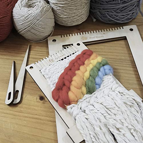 Hand U Journey Rectangle Weaving Loom Kit 7.9''x11.8'' and 5.3''x7.8'', 2 Set with Weaving Tools and 16 Pages Instruction Book-Size M - size: 7.9''x11.8'' &5.3''x7.8''