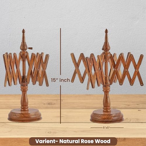 Hand Operated Yarn Ball Winder | Swift, Yarn, Wool, and String Holder| Knitting & Crochet Accessories Galaxy Indiacraft - color: Swift Natural Rosewood