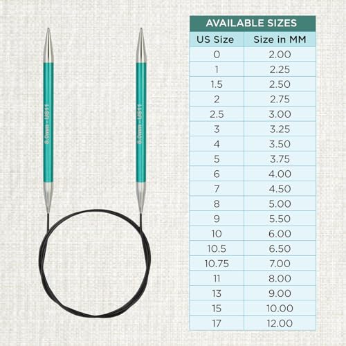 KnitPro Zing Fixed Circular Needles 40" (100cm) | US Size 11 (8mm) - size: US 11 (8mm)