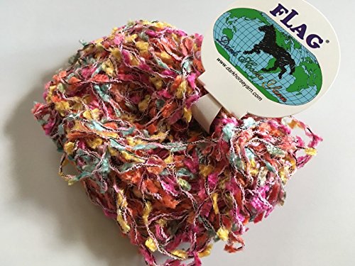 Dark Horse Yarns Flag #405A Candy Jar (Orange Yellow Mint Pink) Mini Flag 20 Gram