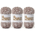 3 Pack Chunky Chenille Yarn for Crocheting, Baby Yarn for Crocheting Soft, Plush Velvet Yarns, 300g (262.4 yds) Fluffy Yarn for Crochet Amigurumi (3 Smoky Gray) - color: 3 Smoky Gray