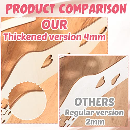 Chunful 4 Pcs Sock Blockers for Knitting Adjustable, Wooden with Ruler | Thicken Wood Sock Form Stretchers with Measurement Grid, For Stocking Display and Shaping, Crochet Hand Knitting Tool