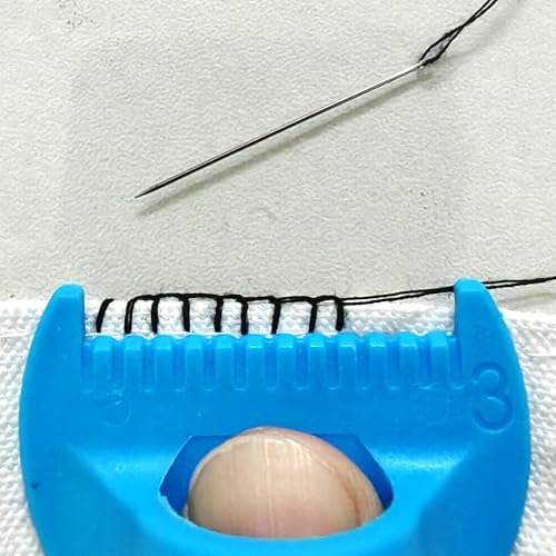 8 Pack 3MM/4MM Hand Sewing Gauge Ruler for DIY Sewing,Stitch Guide Edge,Stitching Locking,Finger Guide Ruler (4 Pink + 4 Blue)