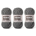 Fluffy Chenille Yarn for Crocheting - Baby Yarn for Crocheting Soft Blanket - 3 Pack of 100g/(87.4yds) Crochet Amigurumi Chunky Yarns - Super Bulky 5 Velvet Yarns (3 Dark Gray) - color: 3 Dark Gray