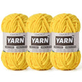 3 Pack Golden Yellow Fluffy Chunky Chenille Crochet Yarn, Baby Yarn for Crocheting Soft Blanket, Bulky Velvet Yarn (100g/54.8yds Each), Plush Amigurumi Yarn for Knitting Crafts, Scarves, Puzzle - color: 3 Golden Yellow