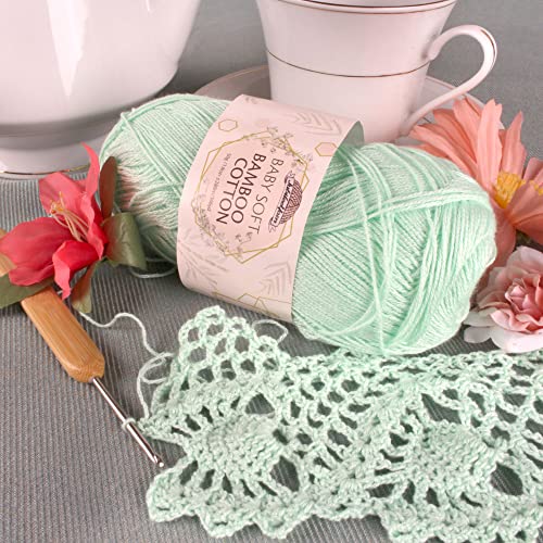 JubileeYarn Baby Soft Bamboo Cotton Yarn - 50g/Skein - Shades of Grey - 4 Skeins - color: Shades of Grey, size: 4 Skeins