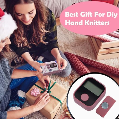 Knitting Machine Counter, Row Counter for Circular Knitting Machine, Attachable Magnetic Suitable for 32/40/48 Needle Row Digital Counter (2PCS) - color: Pink-2PCS