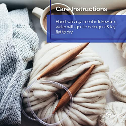 Revolution Fibers | Premium Super Bulky Wool Yarn | 100-Grams of 100% Wool Yarn Chunky Weight, Thick Wool for Knitting, Crochet, Baby Blanket, Dyed, Felting, Weaving (Natural Gray) - color: Natural Gray