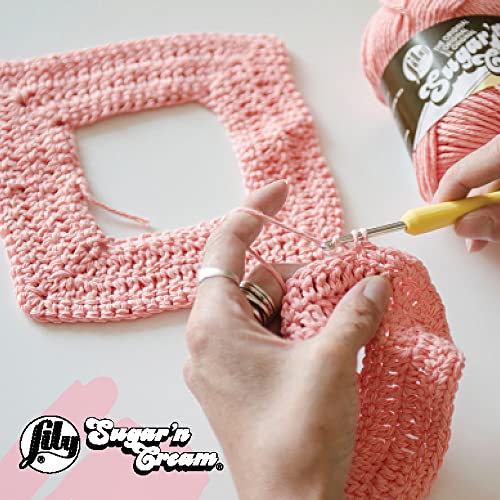 Lily Sugar'n Cream Cotton Yarn for Dishcloths Hot Green 6-Pack | #4 Worsted Yarn, 100% Cotton, Soft Crochet Yarn for Dishcloths, Knitting, Crochet & Home Décor, 120yds, 71g/2.5oz per skein - color: Hot Green, size: 6 Pack, style: Sugar'N Cream