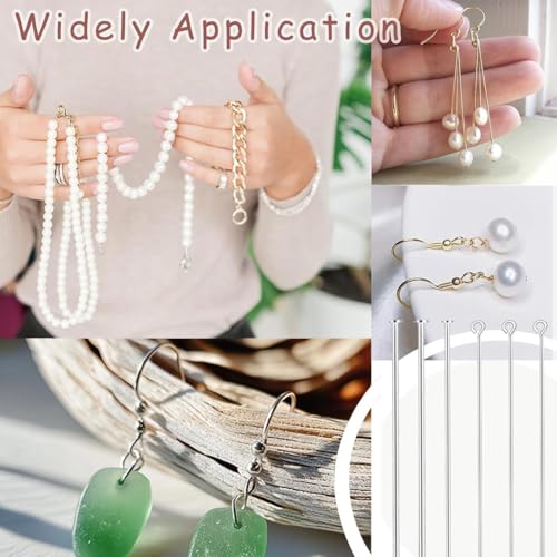 600Pcs 2 Inch Flat Head Pins Eye Pins Mix Jewelry Findings Metal End Headpins for Craft Earring Bracelet Necklace Pendant Supplies(Silver) - color: Silver, size: 2 Inch (Flat Head + Eye)