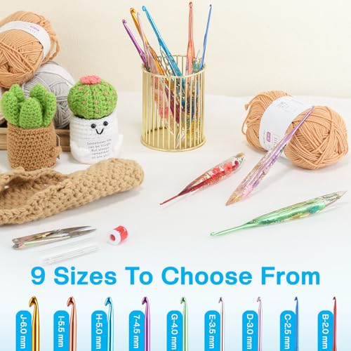 2.5mm Crochet Hook, Ergonomic Crochet Hooks with Floral Resin Grips | Stylish and Unique Knitting Needles ,Crochet Needles for Beginners, Arthritic Hands and Professional - size: 2.5mm