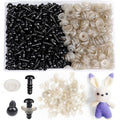320Pcs 6mm Safety Eyes for Amigurumi Black Craft Doll Eyes | Crochet Animals with Washers, Stuffed Animal Eyes for Plush Dolls Bear Doll Making Supplies - size: 6mm