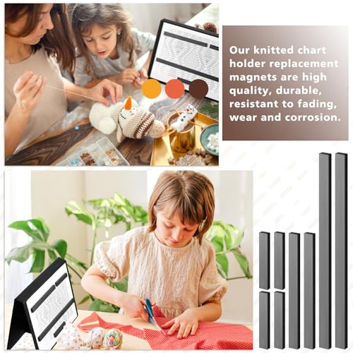 Flutesan 8 Pcs Knitting Chart Keeper Magnet Replacement Set Cross Stitch Line Keeper Knitting Pattern Holder Fold up Pattern Holder, Only Magnet(3 Size) - size: 3 Size