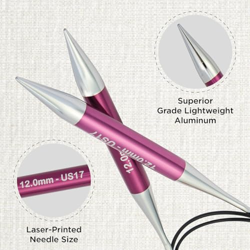 KnitPro Zing Fixed Circular Needles 40" (100cm) | US Size 17 (12mm) - size: US 17 (12mm)