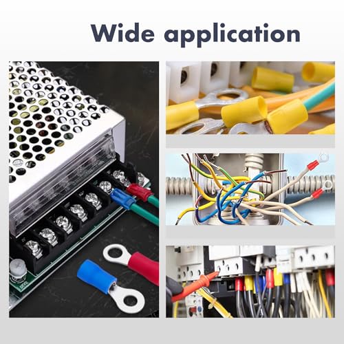 Chanzon 50pcs Yellow #8 M4 Ring Terminals 12-10AWG UL Recognized Insulated | Eyelet Wire Connector Gauge Electrical Crimp Connector for Boat Truck Stereo Car - size: 4mm Ring, style: 12-10AWG