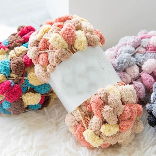 Jelly Bean Pom Bomb Yarn - 150g/Skein Super Bulky Polyester- 4 Balls Pomp-A-Doodle Yarn for Crochet Knitting Handcraft Mat Pet Nest 600g (4, Van Gogh) - color: Van Gogh