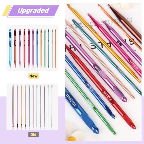Coopay Tunisian Crochet Hooks Set with 4 Cables, Long Crochet Hooks | 12-Size (3.0mm-10.0mm) Interchangeable Crochet Hooks, Smooth & Ergonomic, Perfect for Crocheting Blankets, Dolls, Shawls - color: Interchangeable Tunisian Set With Cables
