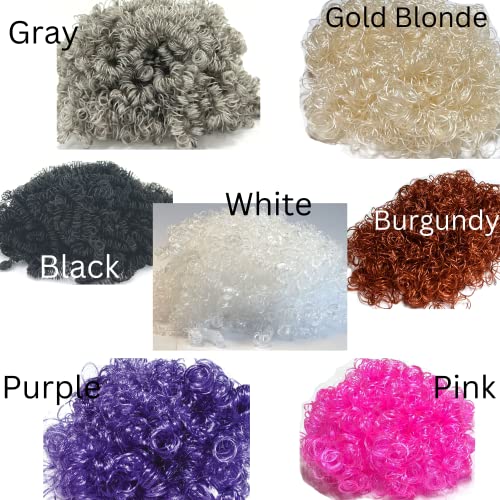 Linpeng Crafts, Curly, Doll Making Supplies, Clown Hair 2oz, Gray - color: Gray