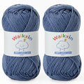 Cotton Yarn for Crocheting - 262.4yds / 3.52oz Baby Yarn for Crocheting Soft - 100% Milk Cotton Yarn 5 Ply Crochet Amigurumi Yarn for Crafts&Puzzle/Socks/Hats(2 Denim Blue) - color: 2 Denim Blue