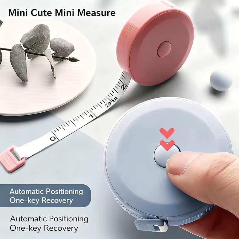 1-Pack 2M Soft Tape Measure, Dual-Scale Flexible Ruler for Body Sewing & Tailoring, Retractable Cloth Measuring Tape for Body Metrics & Craft Projects (Blue)
