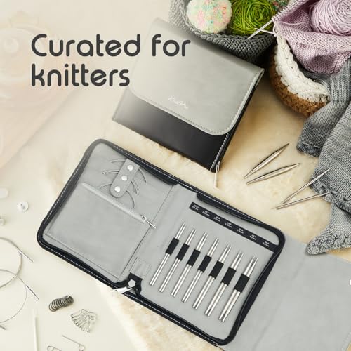 KnitPro Stelo Midi Normal Interchangeable Needle Set 5" (13cm) | 7 US Sizes (2.5 to 8) - size: Midi