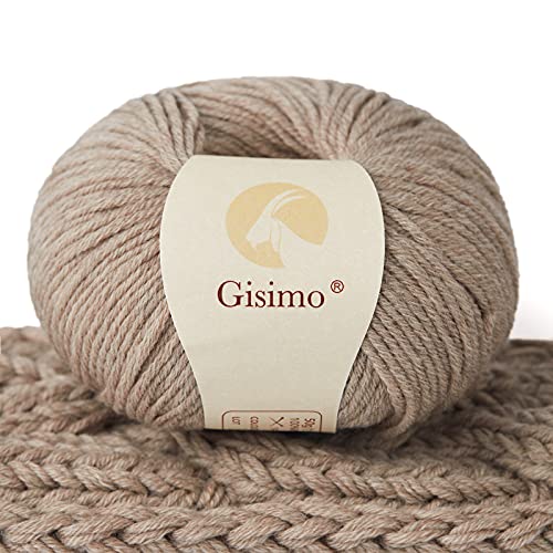 100% Merino Wool Yarn, 6-Ply Luxurious and Soft Yarn for Hand Knitting & Crocheting, 1.76 OZ/50g, 127 yds/116 Meters (Camel, 1 Ball) - color: camel, size: 1 ball