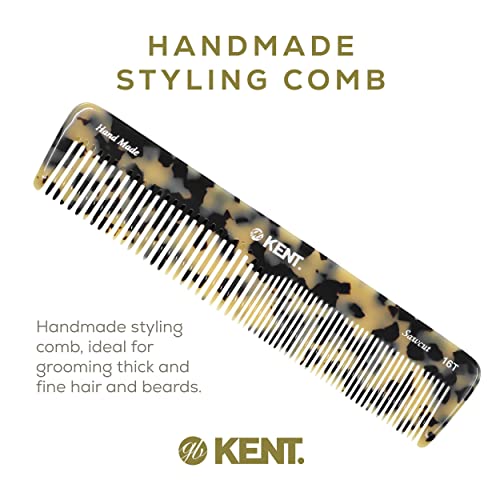 Kent 16T TW Fine Tooth and Wide Tooth Comb for Daily Grooming, Handmade Styling Comb for All Hair Types, Styling and Detangling Combs for Men and Women - color: White Tokyo, size: 3 Pack