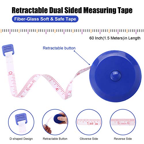 Tape Measures Retractable, Fabric Measuring Tape, 60 Inch Small Sewing Tape Measure for Craft Nursing Medical Travel(6 Pack) - color: 6 Colors Package