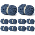 10 Pack of Navy Blue Soft Jumbo Chunky Yarn for Hand Knitting,Thick Blanket Yarn for Crocheting, #10 Super Bulky Yarns, 220yds/70.5oz Fluffy Chunky Chenille Yarns for Crocheting. - color: Navy Blue