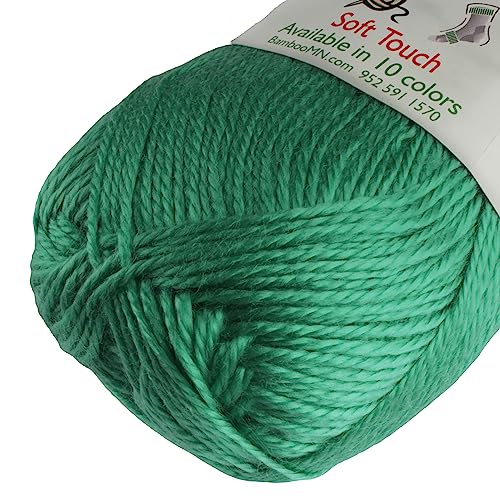 JubileeYarn Soft Touch Yarn - 50g/Skein Sport Acrylic - Vine Green - 4 Skeins - color: Vine Green, size: 4 Skeins