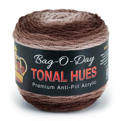 Mary Maxim Bag-O-Day Tonal Hues Ombre Yarn for Crocheting and Knitting, Medium Worsted Weight Anti-Pilling Acrylic Yarn Cake - 280 Yards, 5.3 OZ, Delilah My Dear - color: Delilah My Dear